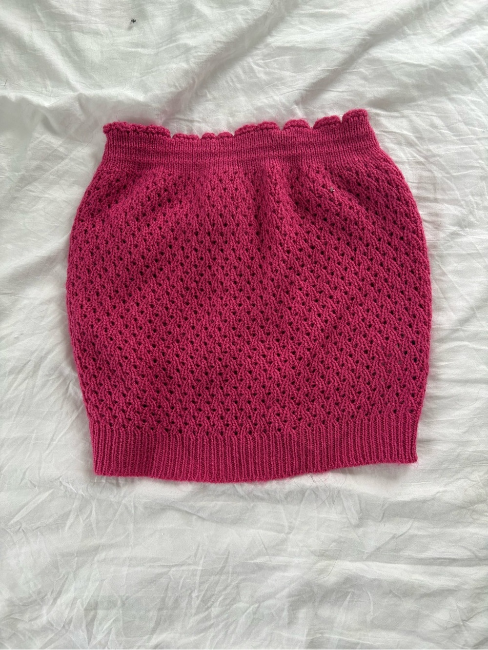Knit Eyelet tube top- Pink